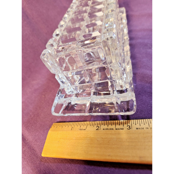 Heavy Crystal Glass Covered Butter Dish Mikasa Atrium? Block Design - Picture 6 of 9